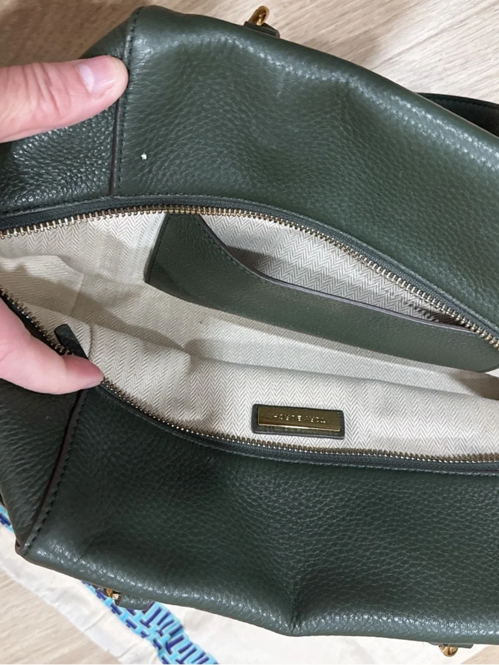 Tory Burch Black Leather Satchel with Gold Hardware
